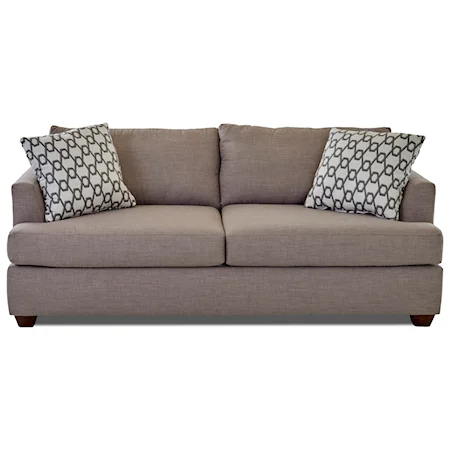 Queen Sleeper Sofa with Track Arms and Enso Memory Foam Mattress